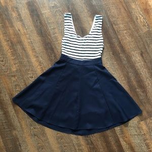 Navy and stripe dress